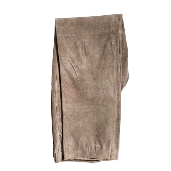 Vintage Tattersale Tan Suede High Waisted Straight Leg Pants Women’s Size 12 - Picture 6 of 11